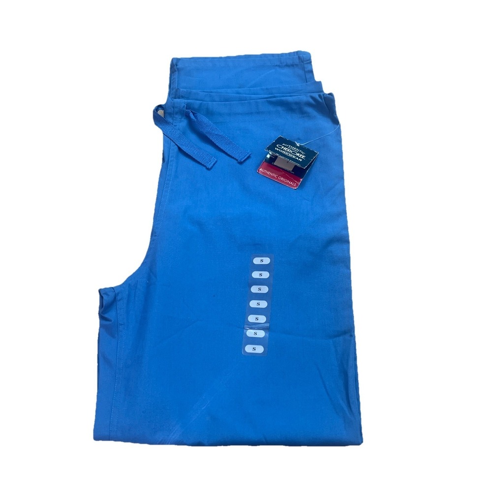 Cherokee Premium Quality Unisex Workwear Scrub Pants Blue Size Small